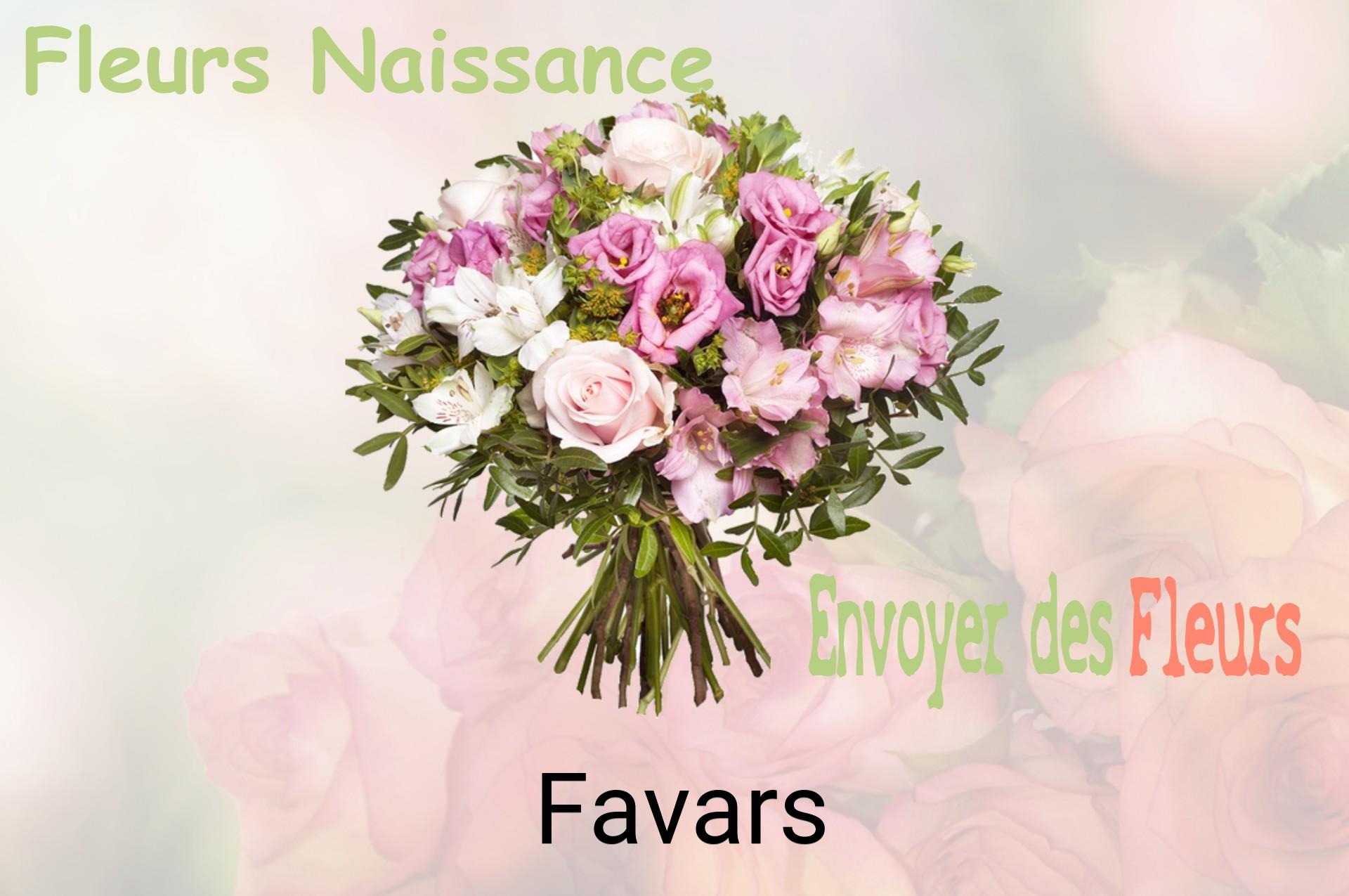 Bouquet de fleurs de naissance livré à Favars